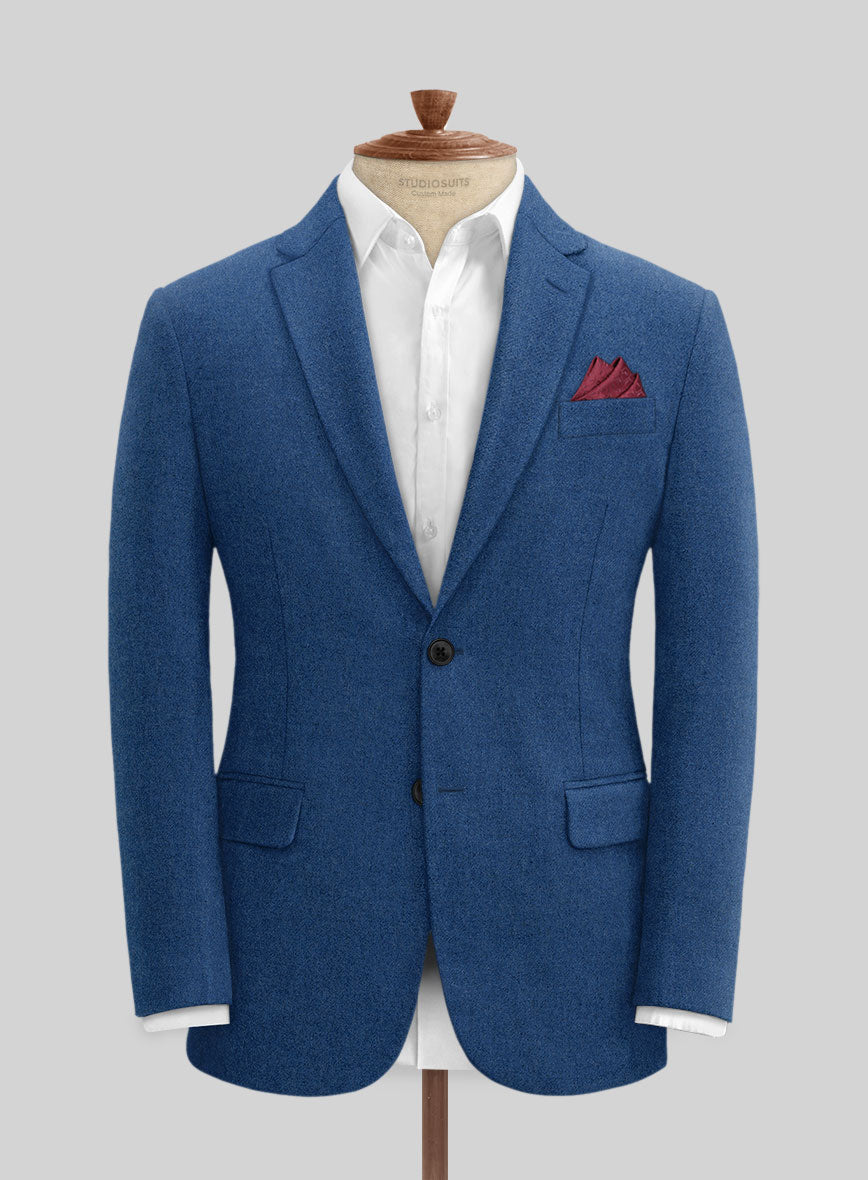 Naples Cobalt Blue Tweed Suit - StudioSuits