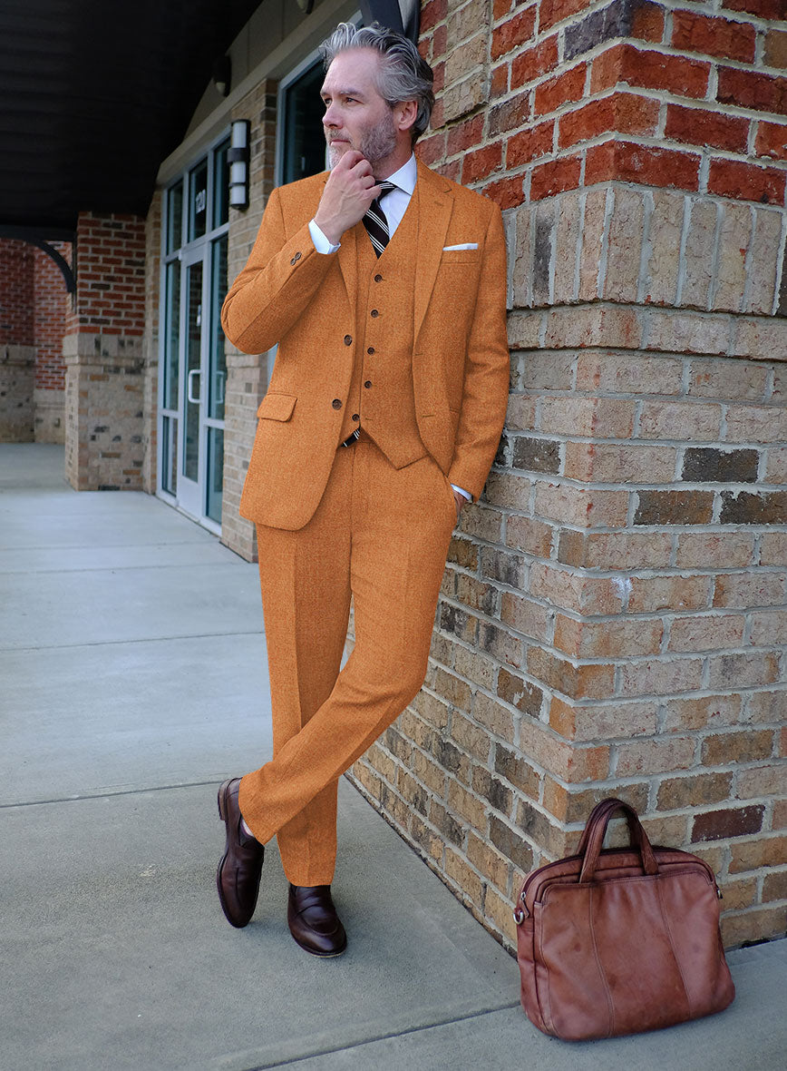 Naples Cocktail Orange Tweed Suit - StudioSuits