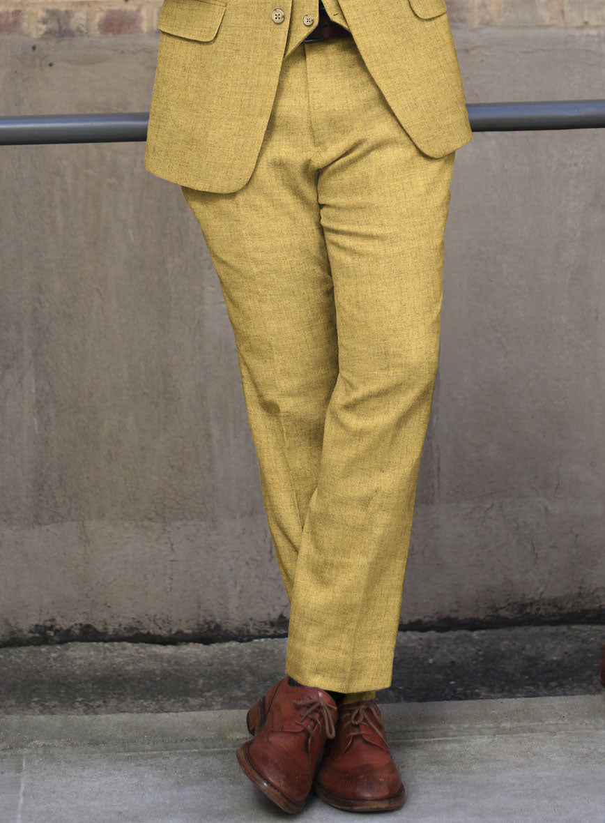 Naples Cocktail Yellow Tweed Pants - StudioSuits
