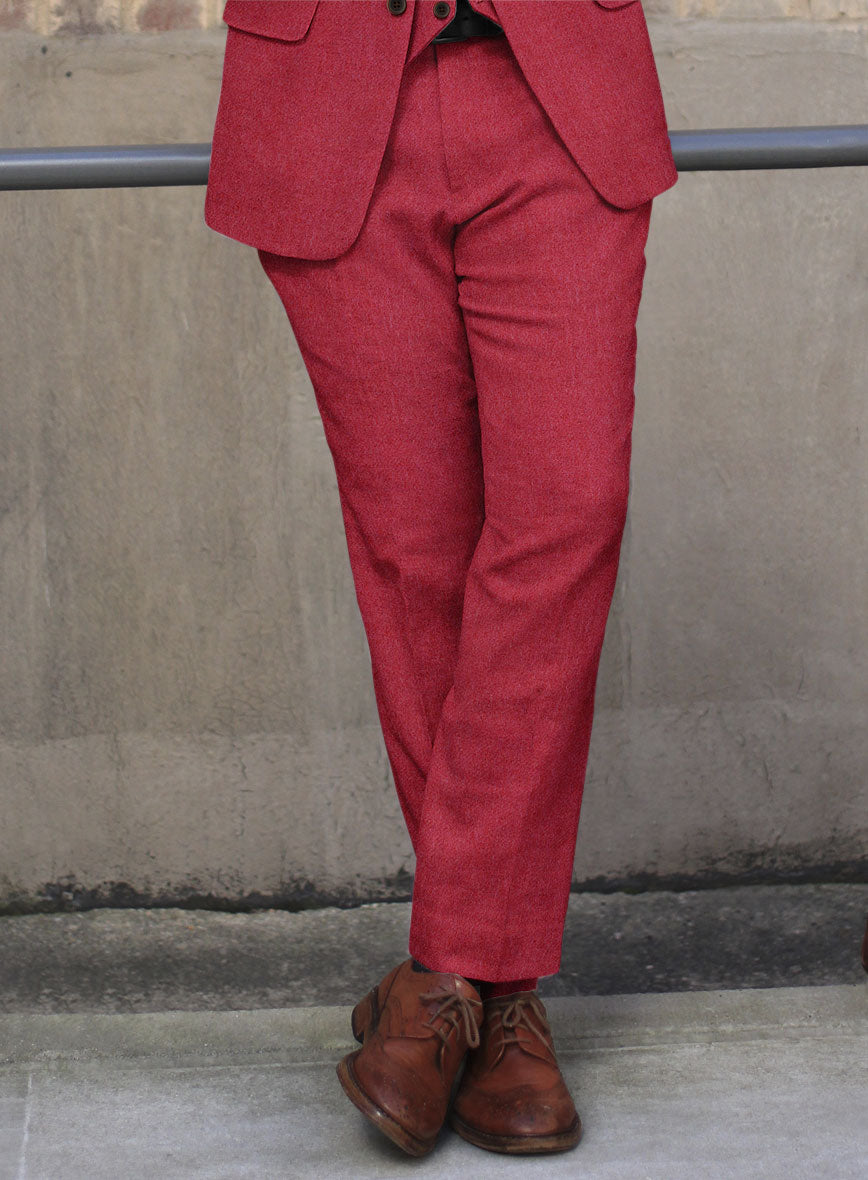 Naples Coral Pink Tweed Pants - StudioSuits