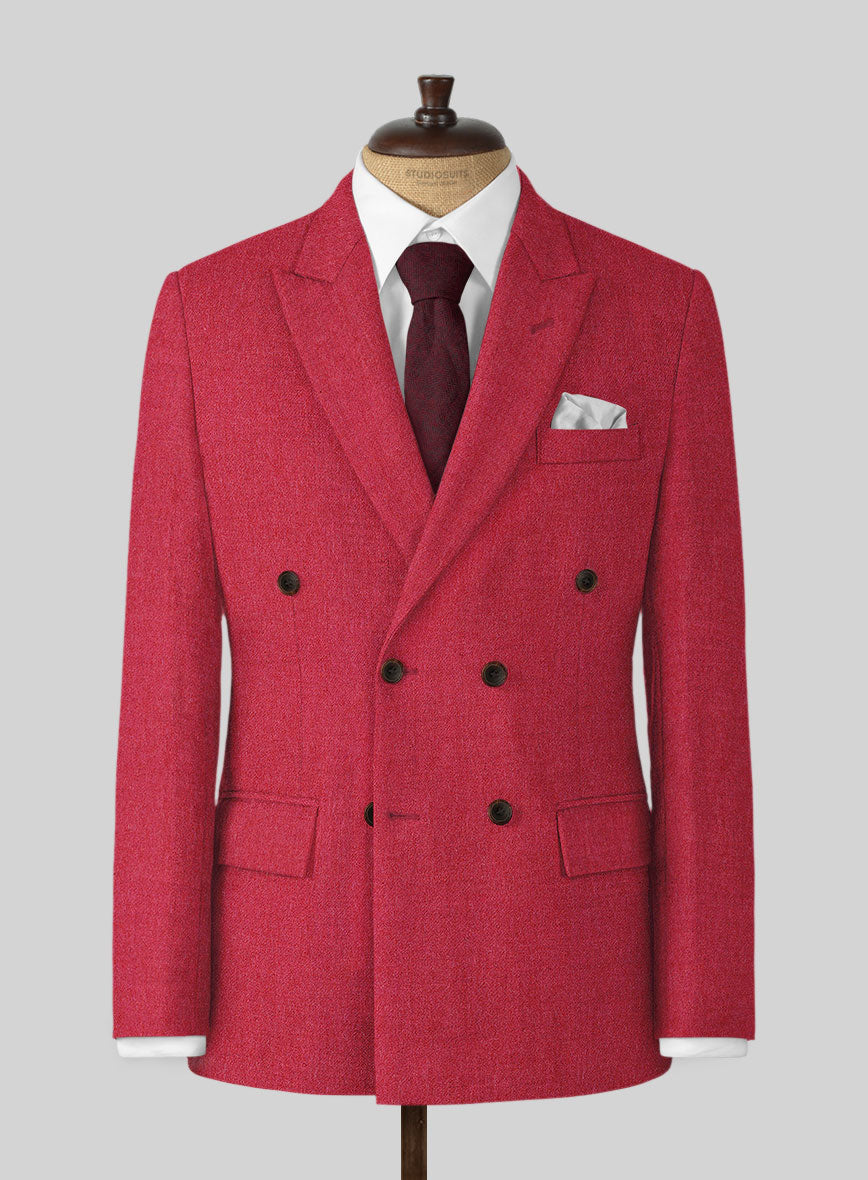 Naples Coral Pink Tweed Jacket - StudioSuits