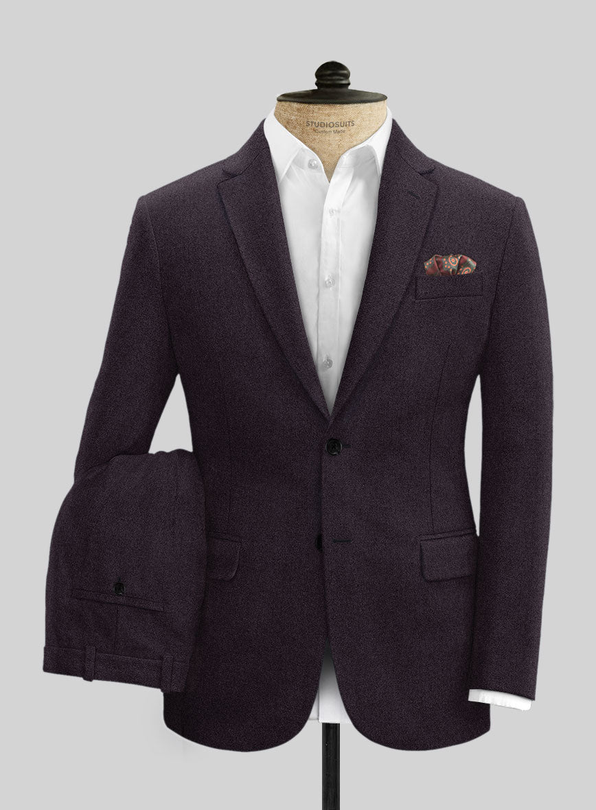 Naples Dark Purple Tweed Suit - StudioSuits