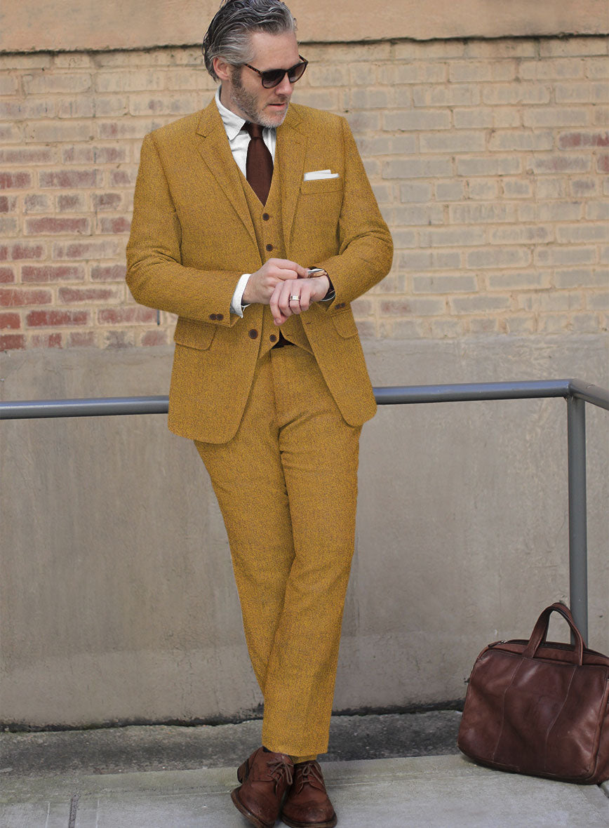 Mustard tweed suit outlet