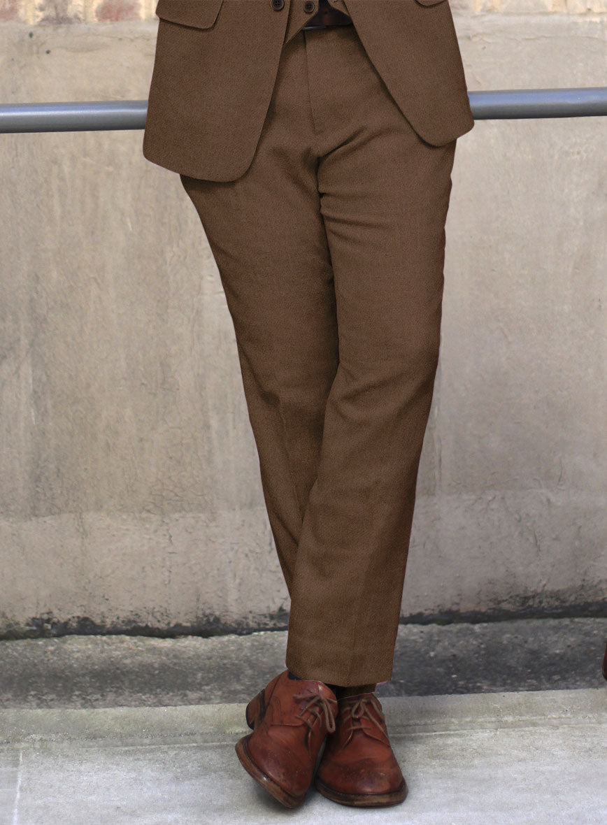 Naples Espresso Brown Tweed Pants - StudioSuits