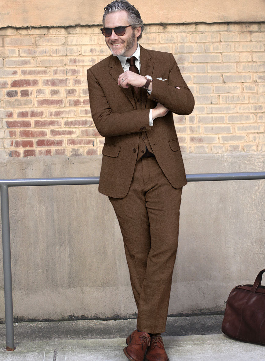 Naples Espresso Brown Tweed Suit - StudioSuits