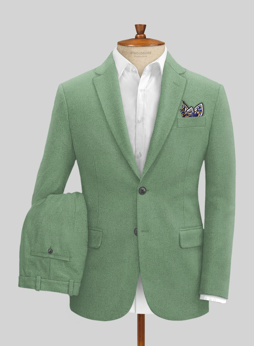 Naples Gabbana Green Tweed Suit - StudioSuits