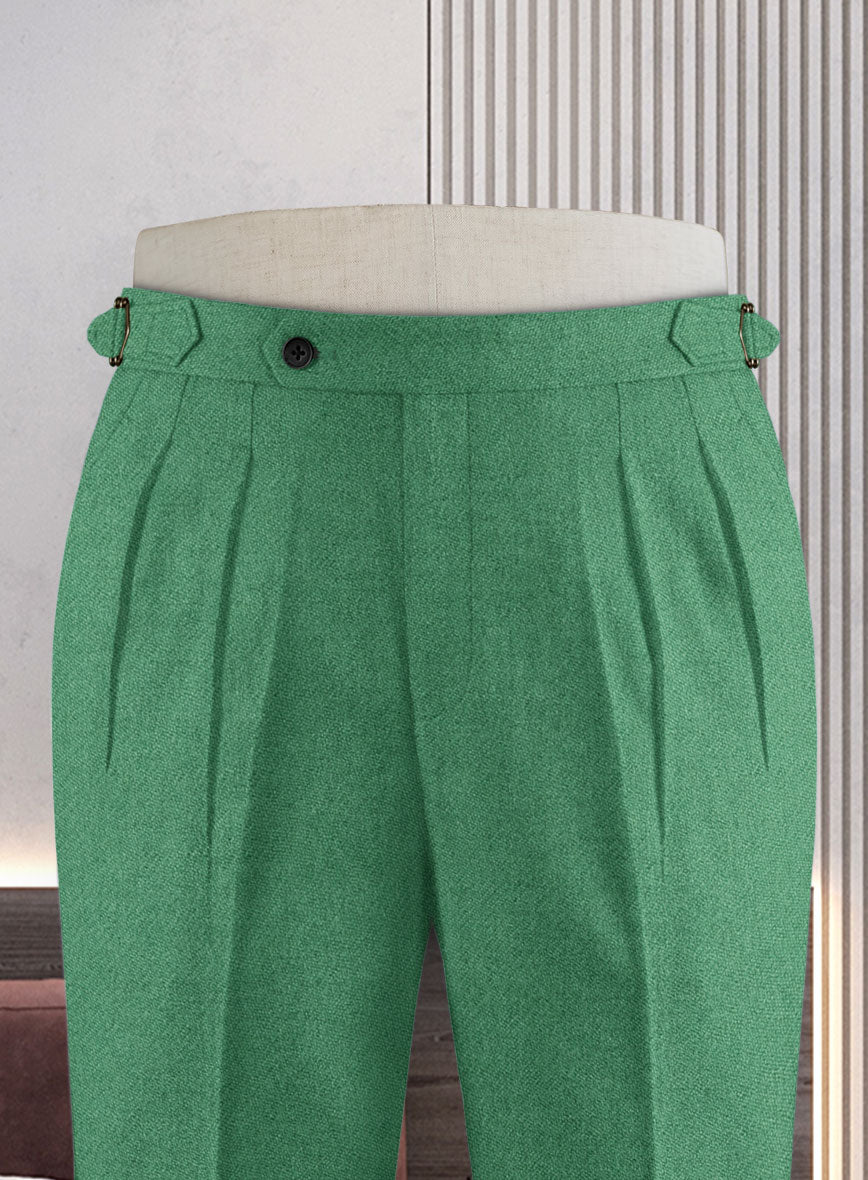 Naples Derby Green Highland Tweed Trousers - StudioSuits