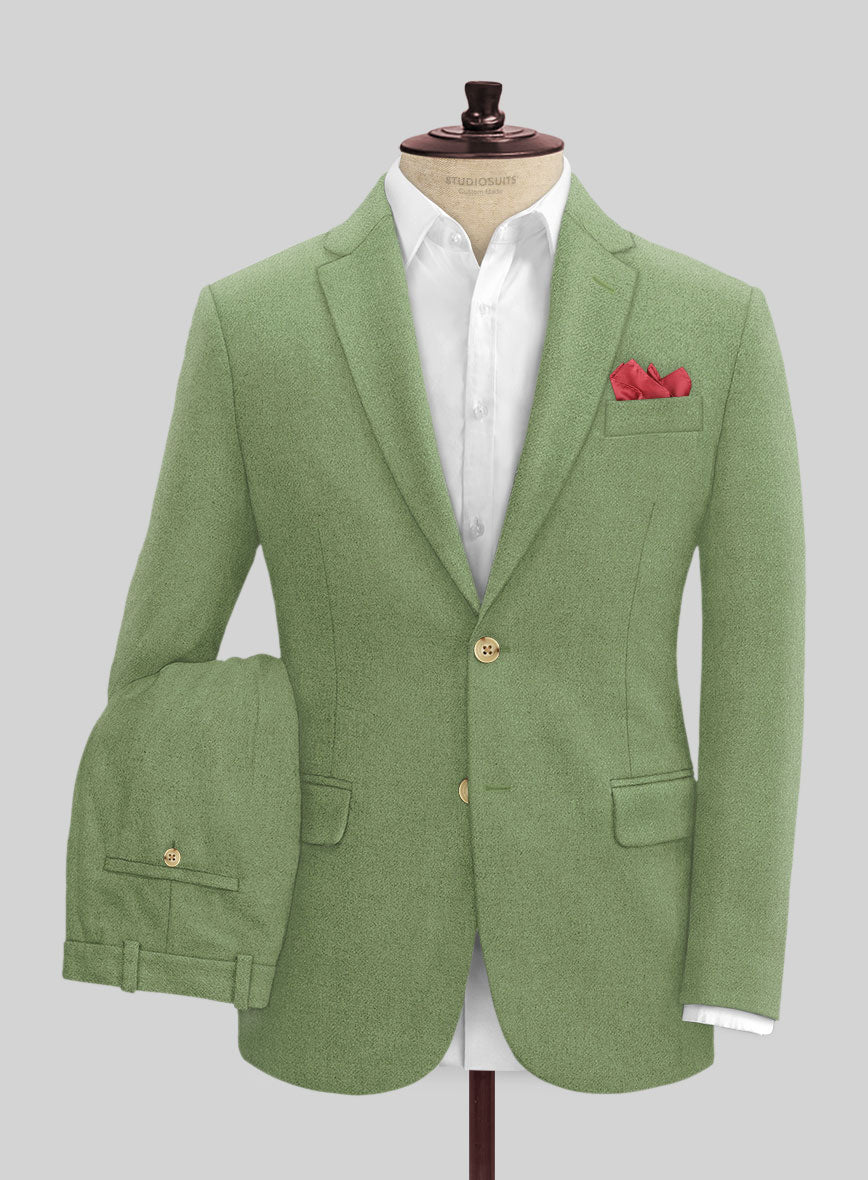 Naples Honeydew Green Tweed Suit - StudioSuits