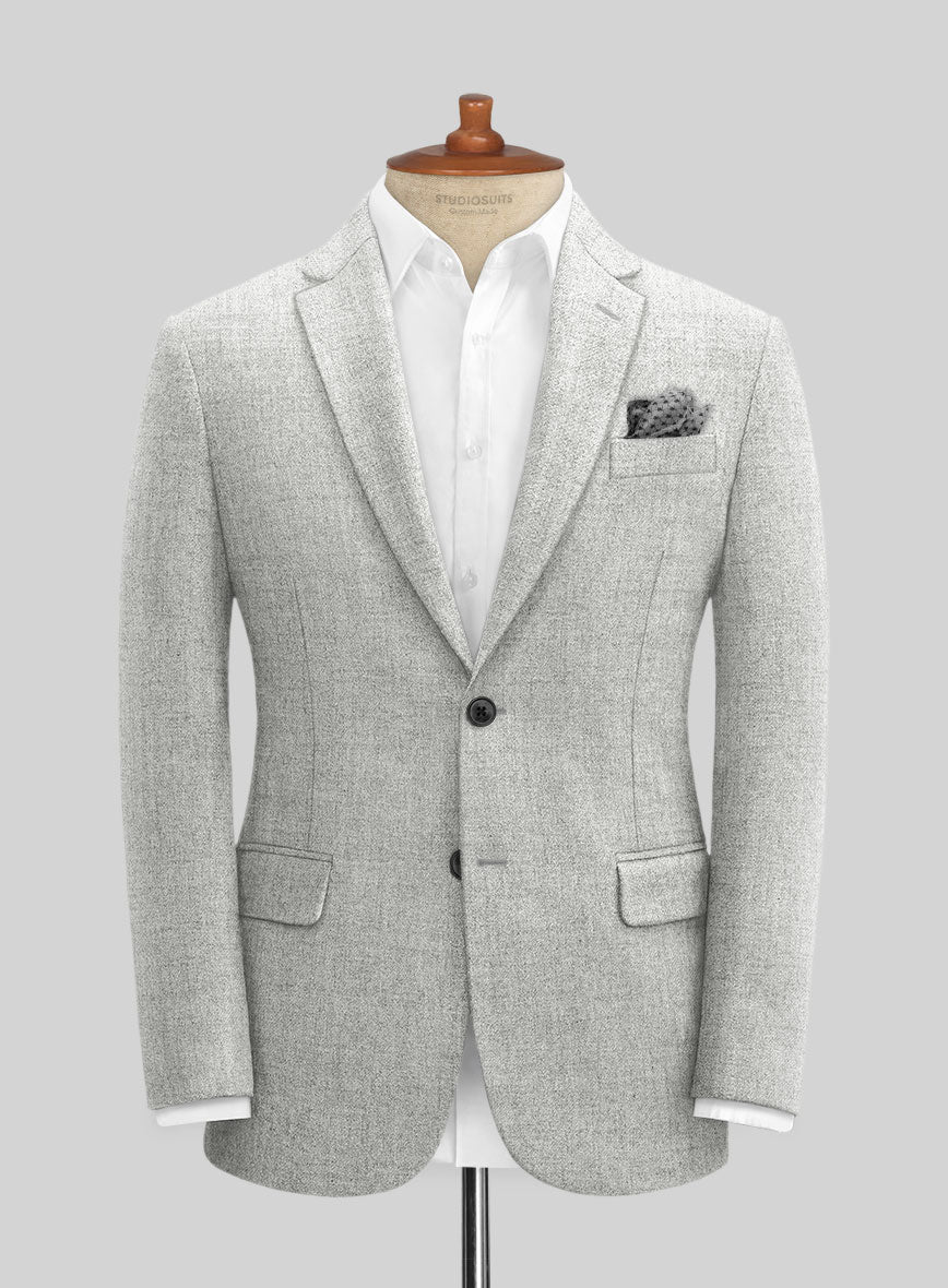 Naples Ice Gray Tweed Jacket - StudioSuits