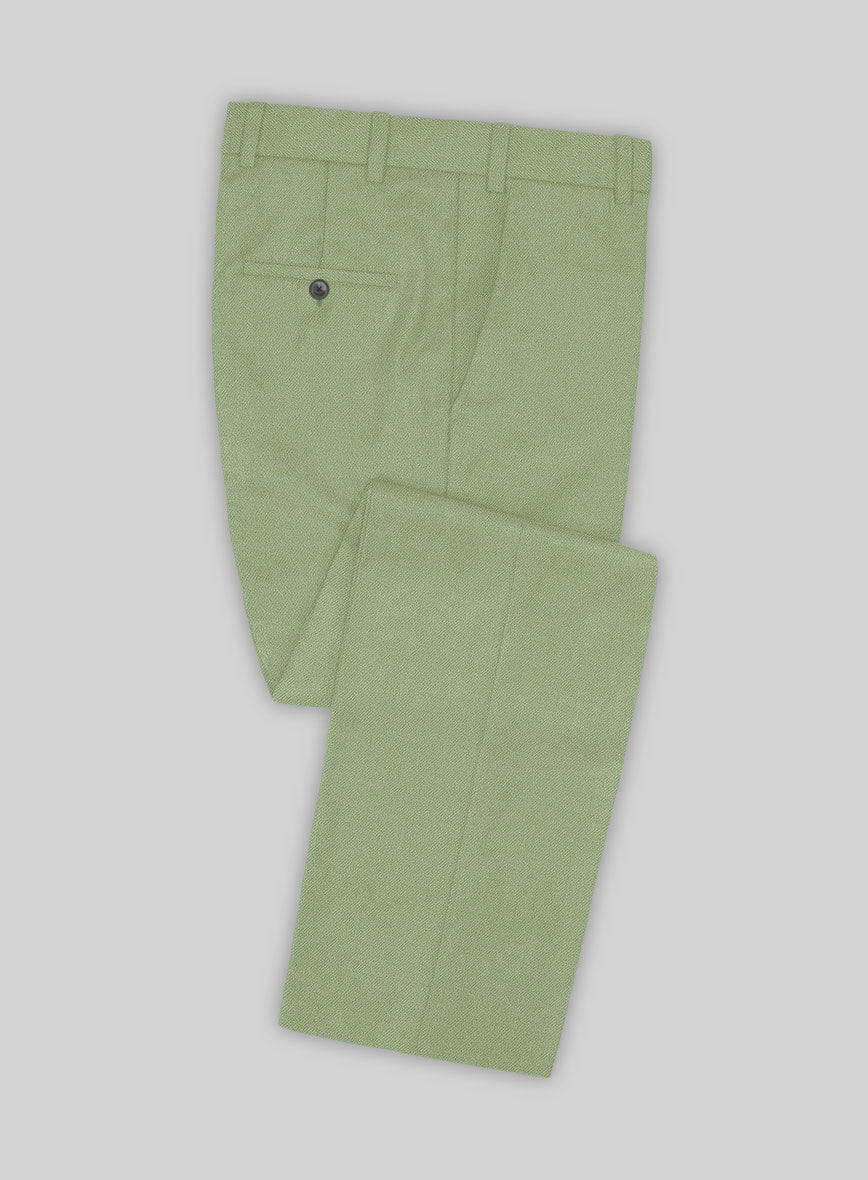 Naples Light Green Tweed Pants - StudioSuits