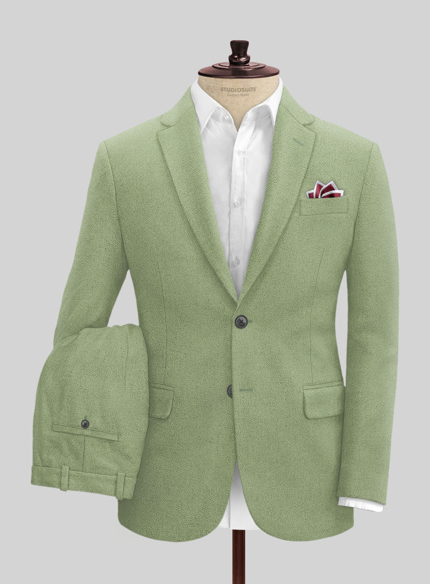 Naples Light Green Tweed Suit - StudioSuits