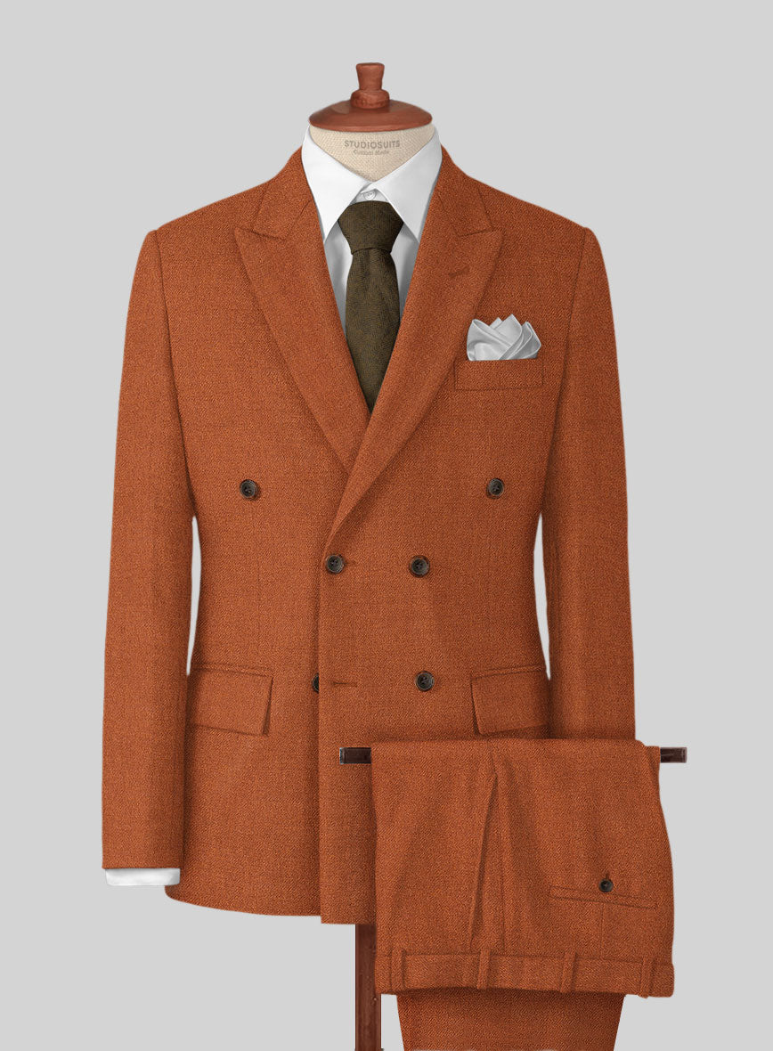 Naples Maitai Orange Tweed Suit - StudioSuits