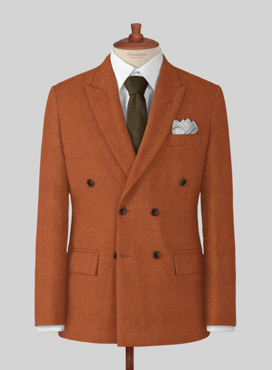 Naples Maitai Orange Tweed Suit - StudioSuits