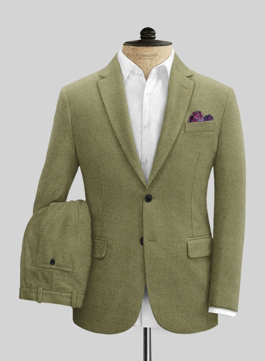 Naples Martini Green Tweed Suit - StudioSuits