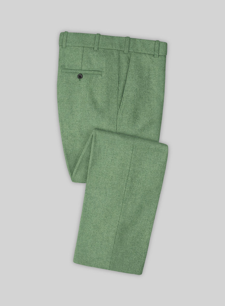 Naples Milanese Green Tweed Pants - StudioSuits
