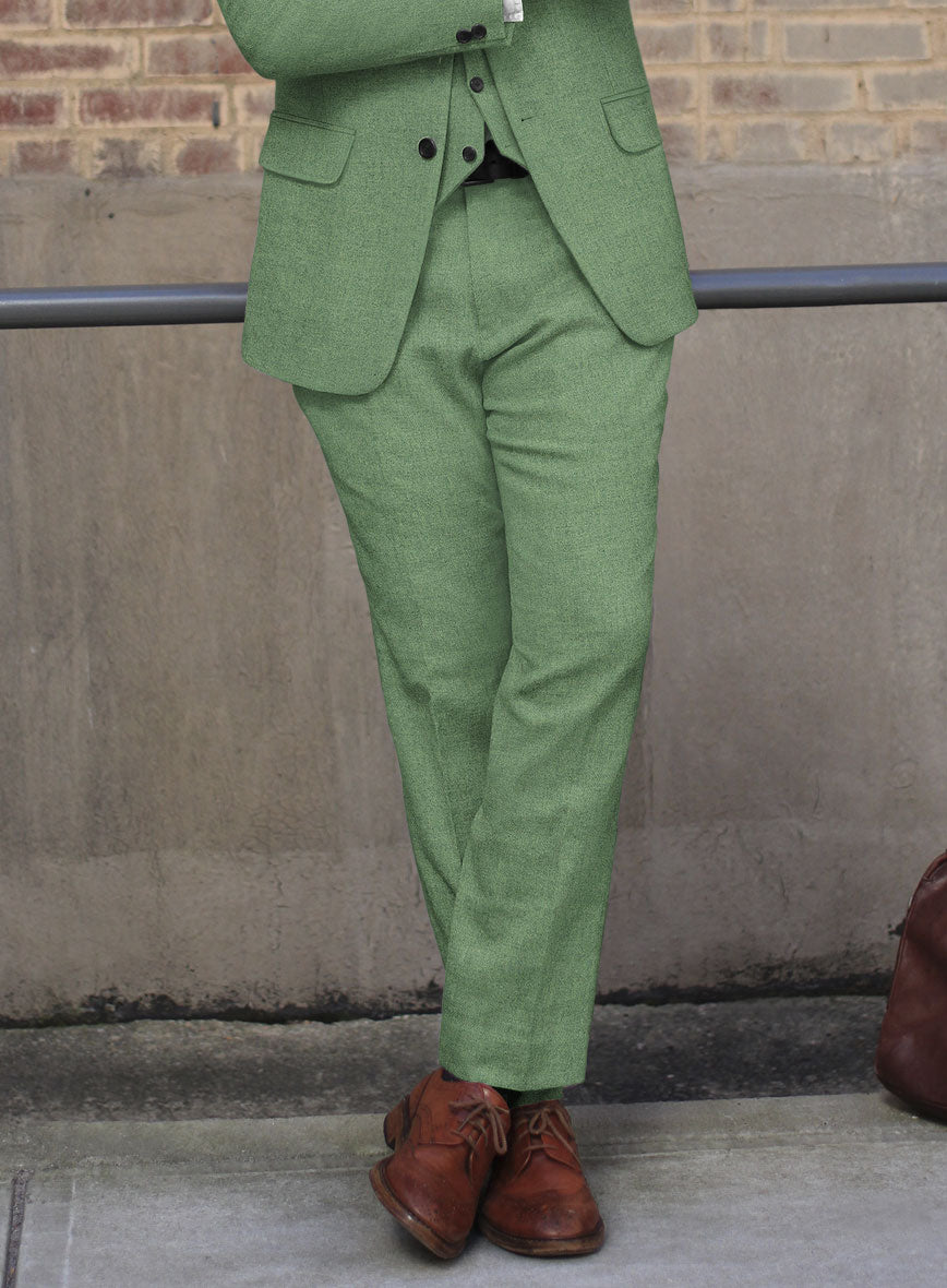 Naples Milanese Green Tweed Pants - StudioSuits