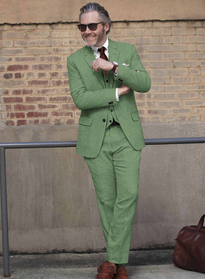 Naples Milanese Green Tweed Suit - StudioSuits