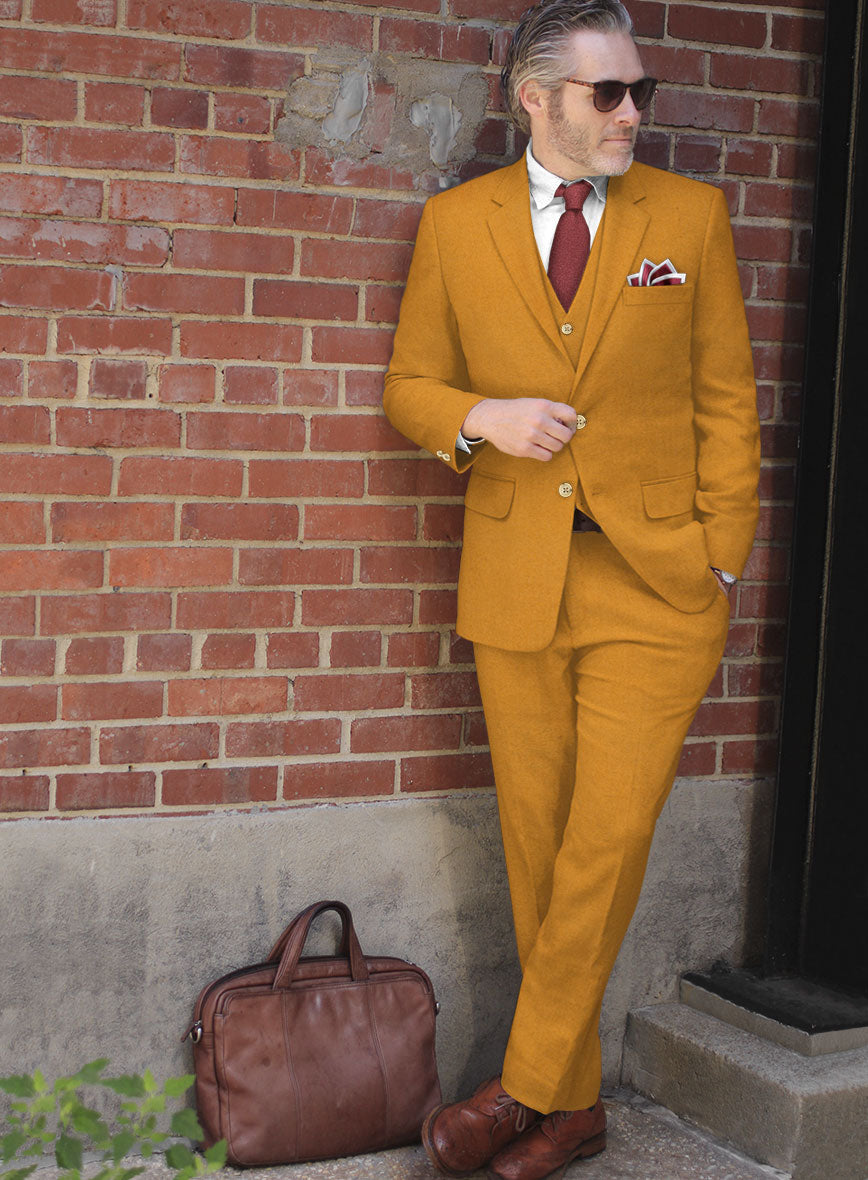 Naples Mimosa Yellow Tweed Suit - StudioSuits