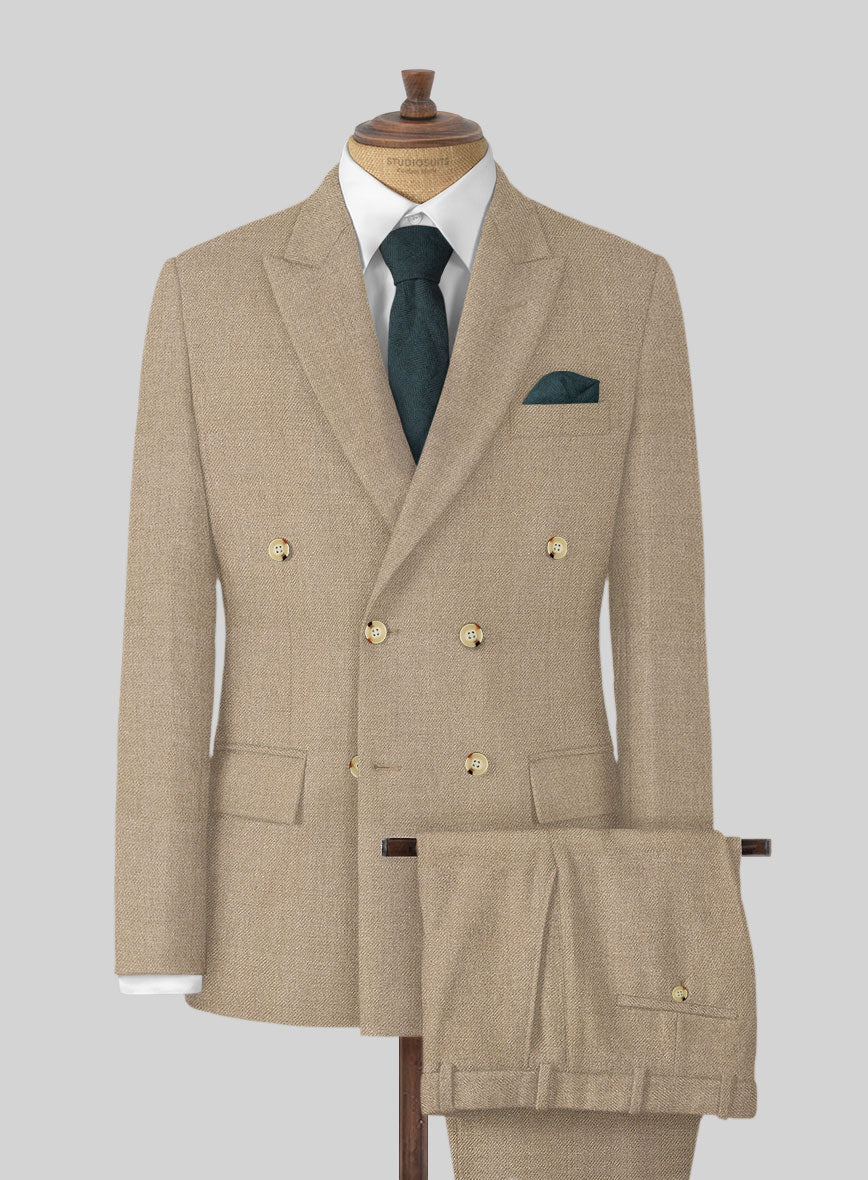 Naples Muted Beige Tweed Suit - StudioSuits