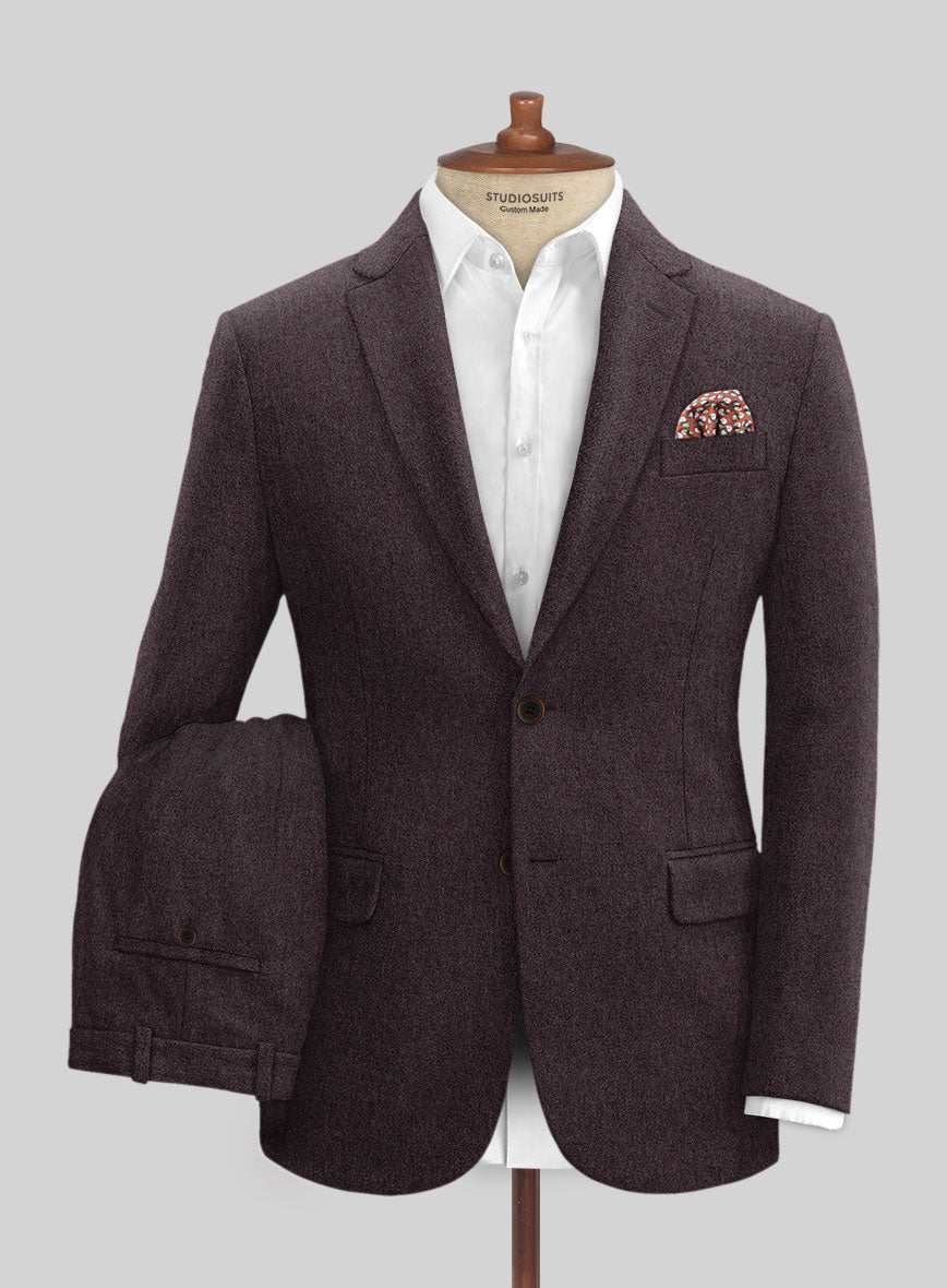 Naples Opera Wine Tweed Suit - StudioSuits