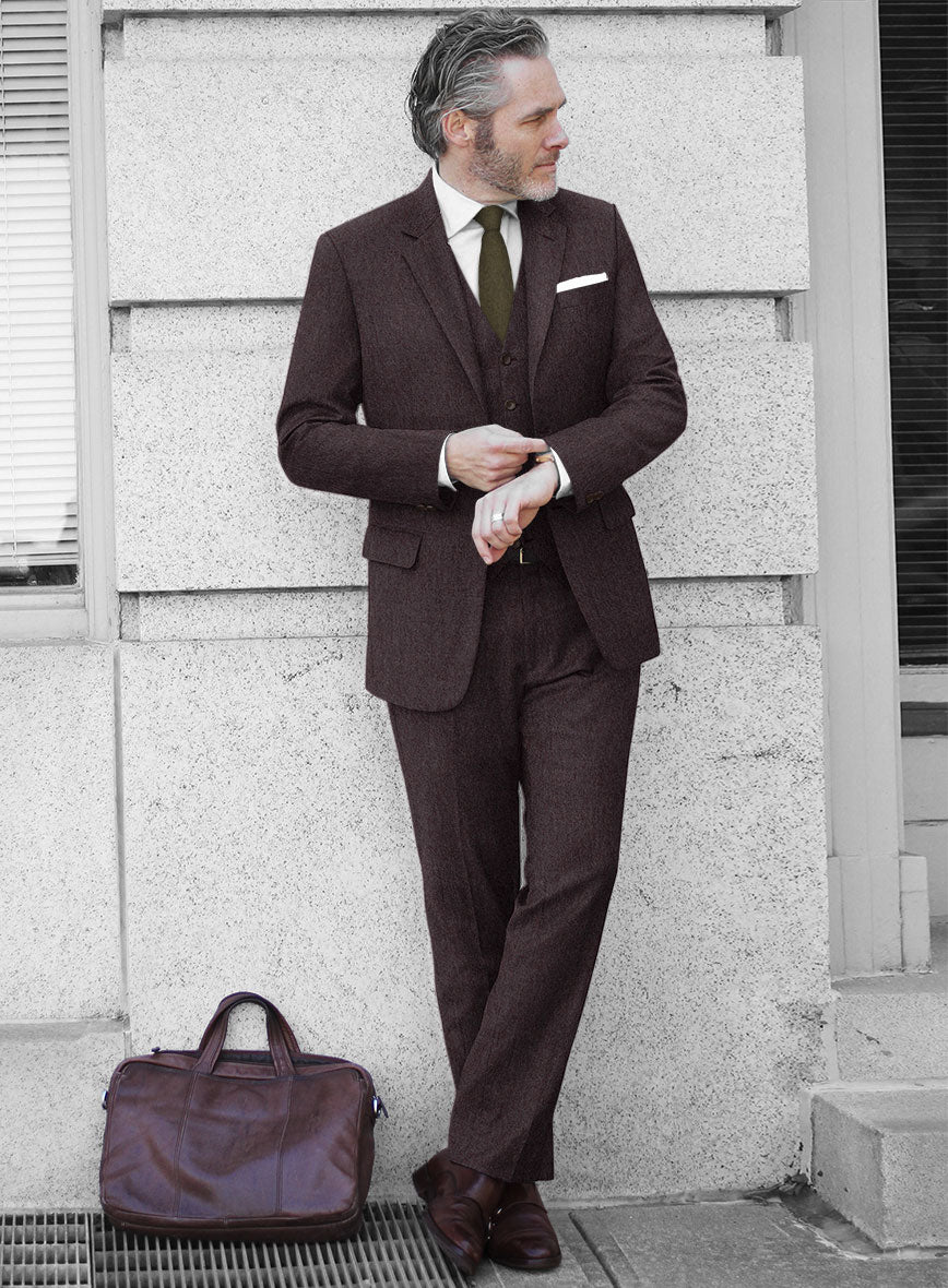 Naples Opera Wine Tweed Suit - StudioSuits