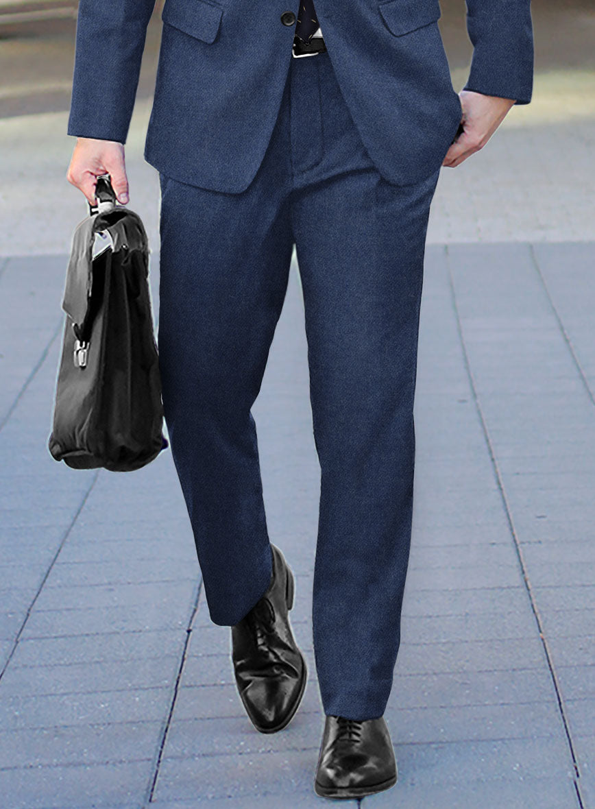 Naples Pacific Blue Tweed Pants - StudioSuits