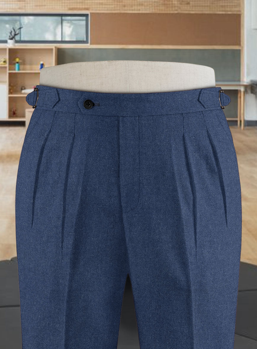 Naples Pacific Blue Highland Tweed Trousers - StudioSuits