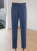 Naples Pacific Blue Highland Tweed Trousers - StudioSuits