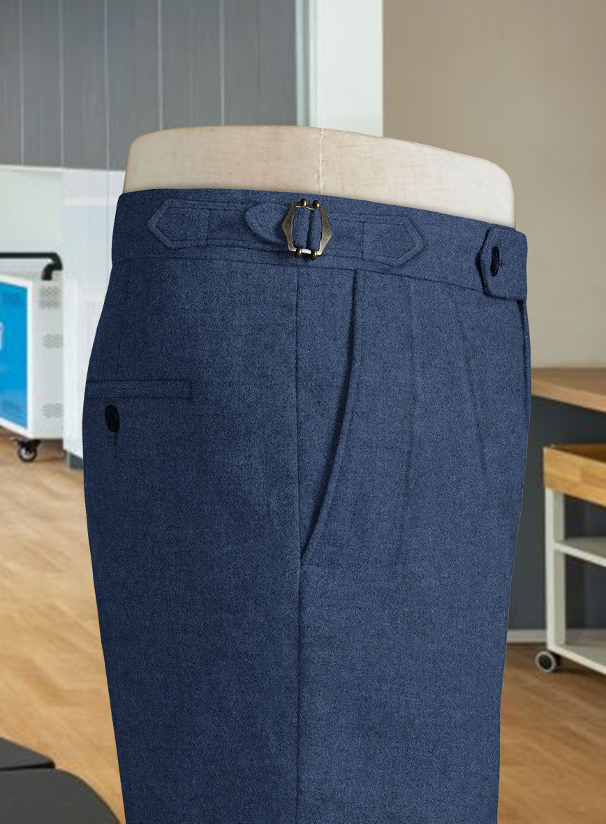 Naples Pacific Blue Highland Tweed Trousers - StudioSuits