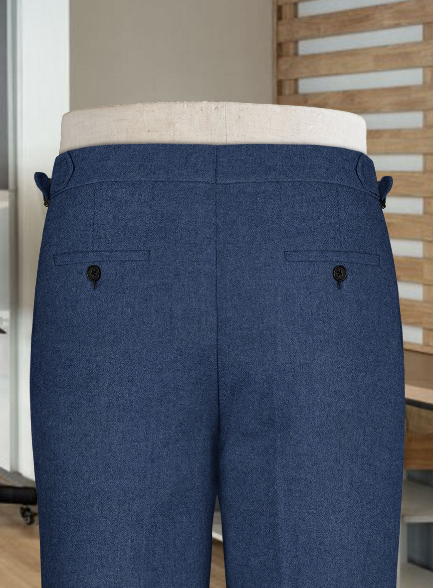 Naples Pacific Blue Highland Tweed Trousers - StudioSuits