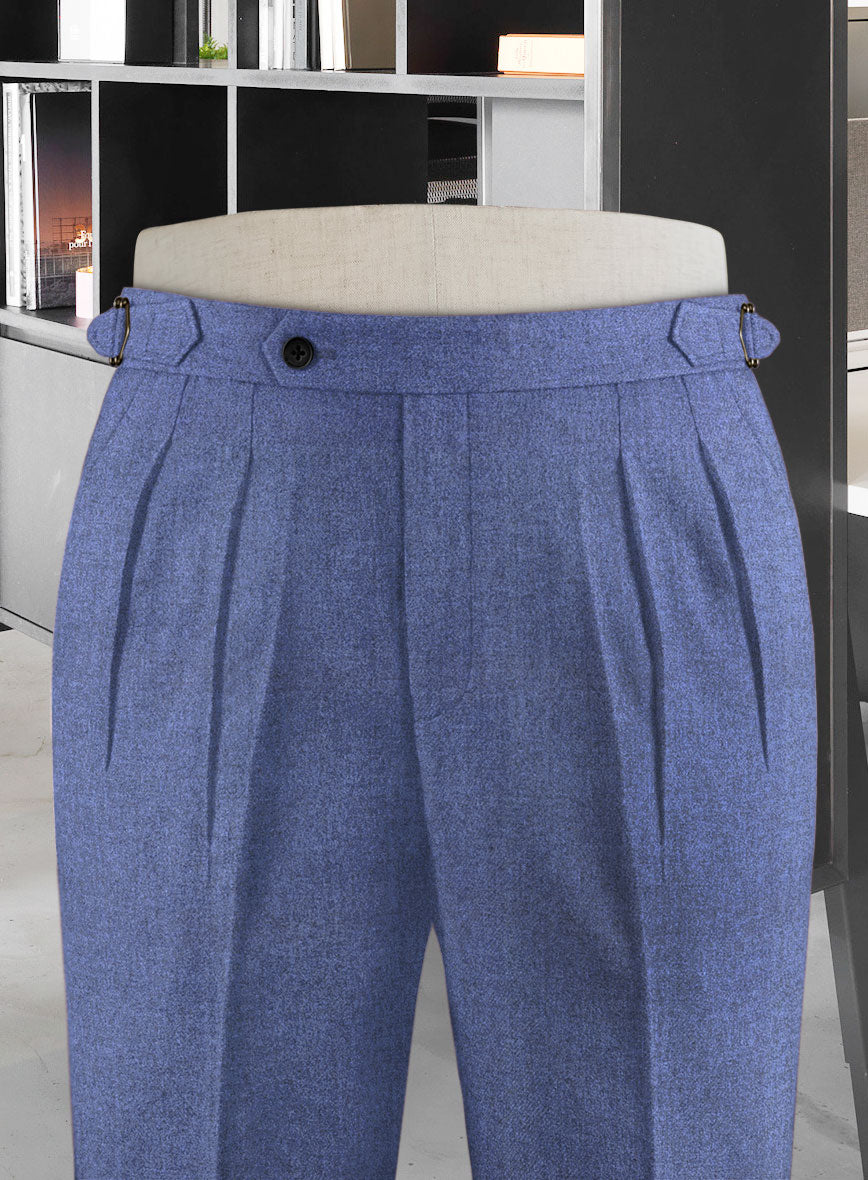 Naples Paris Blue Highland Tweed Trousers - StudioSuits