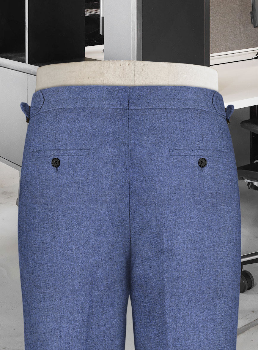 Naples Paris Blue Highland Tweed Trousers - StudioSuits