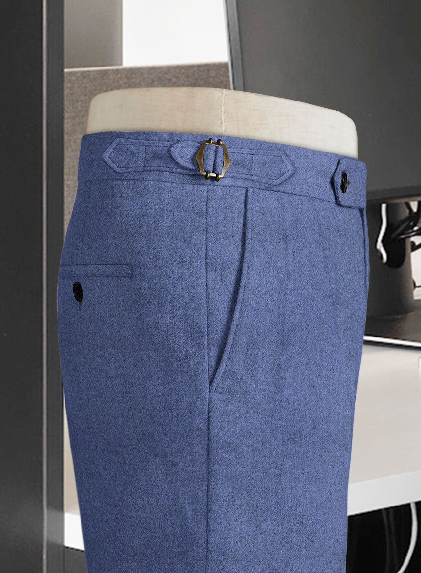 Naples Paris Blue Highland Tweed Trousers - StudioSuits