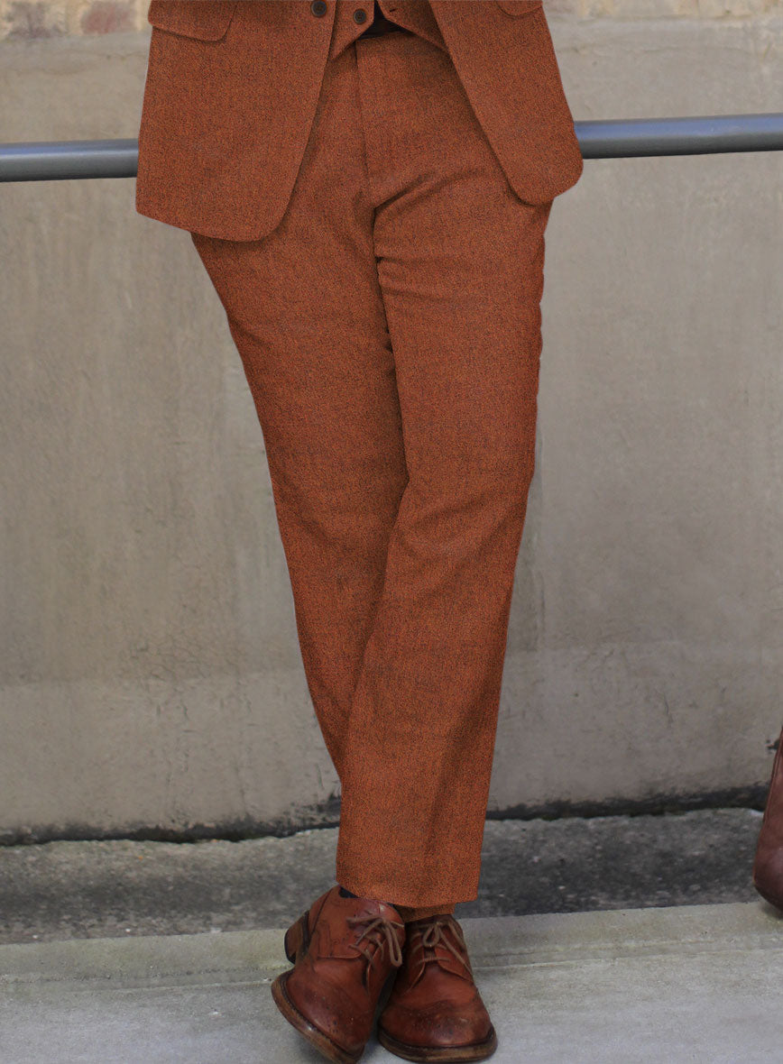Naples Prego Rust Tweed Pants - StudioSuits
