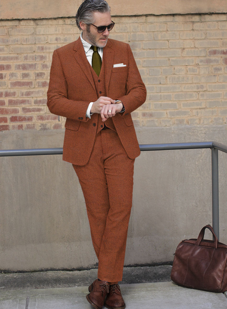 Naples Prego Rust Tweed Suit - StudioSuits