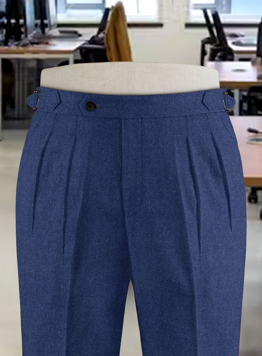 Naples Powder Blue Highland Tweed Trousers - StudioSuits