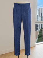 Naples Powder Blue Highland Tweed Trousers - StudioSuits
