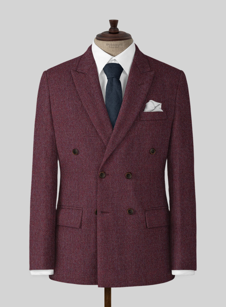 Naples Ramey Wine Tweed Jacket - StudioSuits