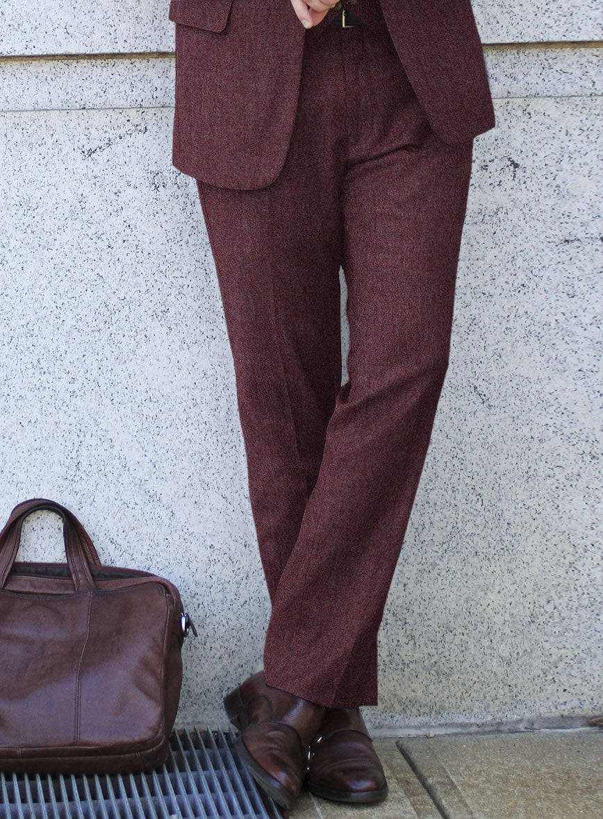 Naples Ramey Wine Tweed Pants - StudioSuits