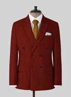 Naples Raw Red Tweed Jacket - StudioSuits