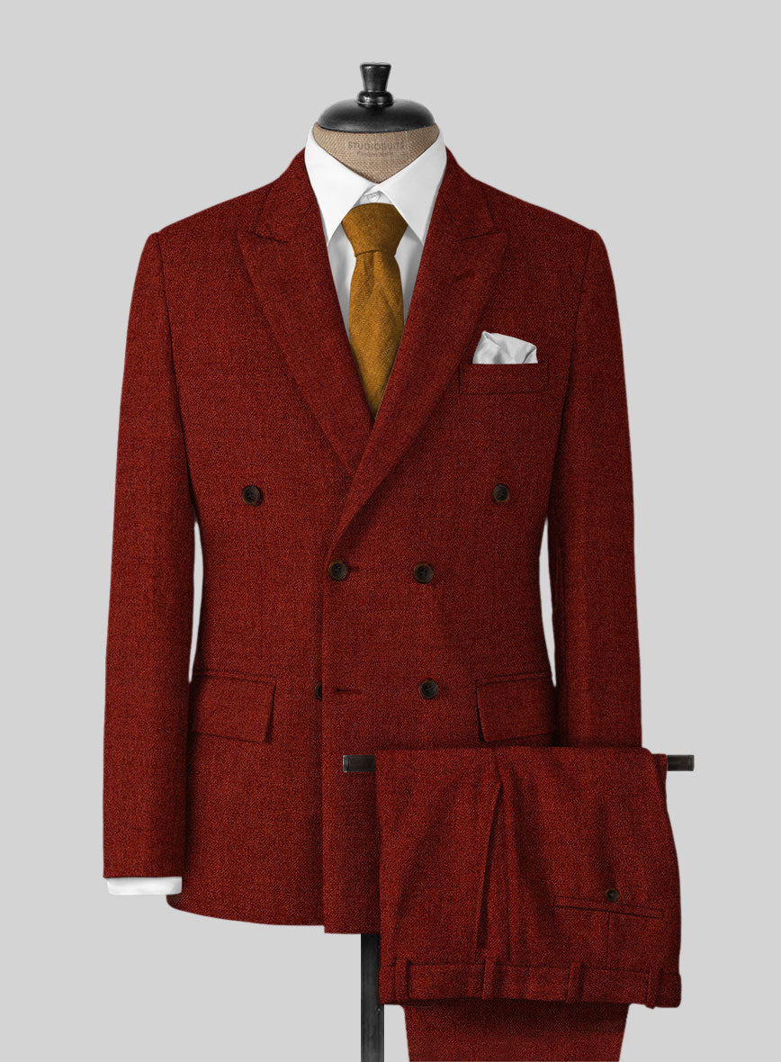 Naples Raw Red Tweed Suit - StudioSuits