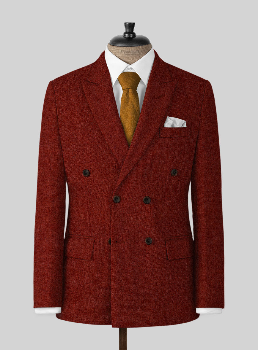 Naples Raw Red Tweed Suit - StudioSuits