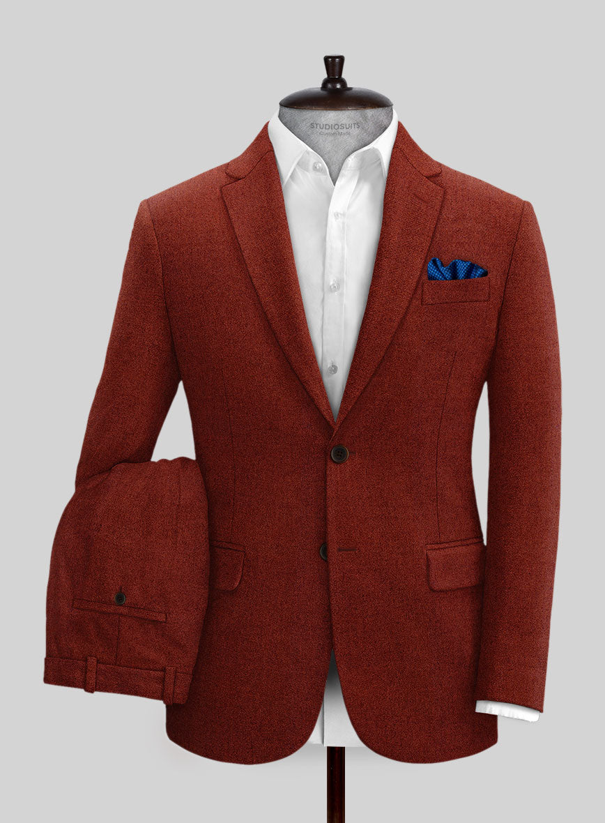 Naples Raw Red Tweed Suit - StudioSuits