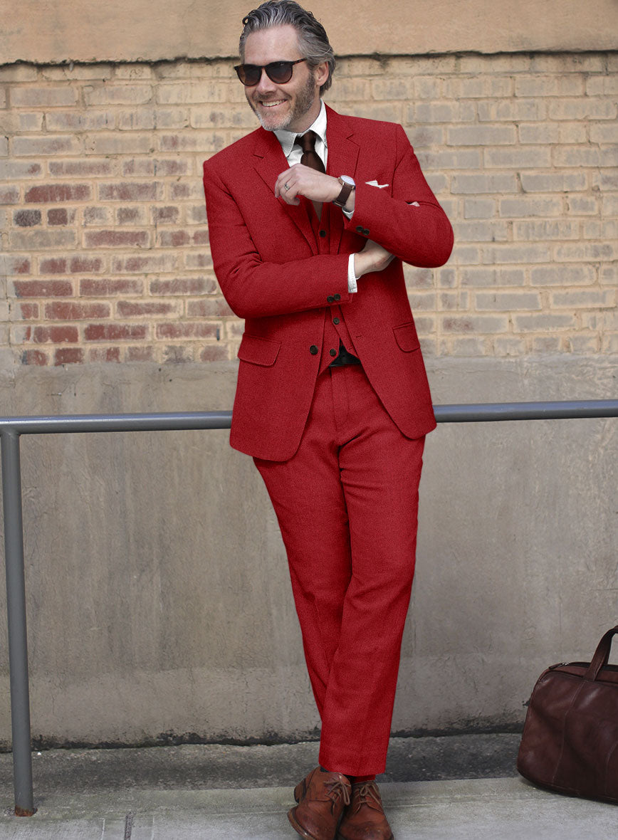 Naples Red Tweed Suit - StudioSuits