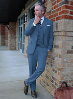 Naples Saga Blue Tweed Suit - StudioSuits