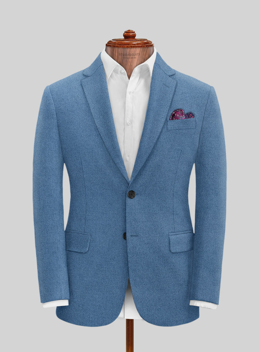 Naples Saga Blue Tweed Suit - StudioSuits