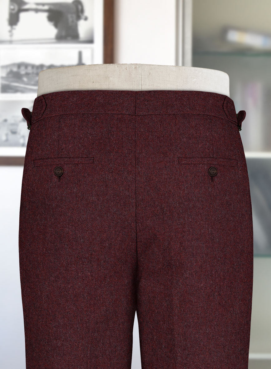 Naples Sangria Highland Tweed Trousers - StudioSuits