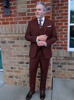 Naples Sangria Tweed Suit - StudioSuits