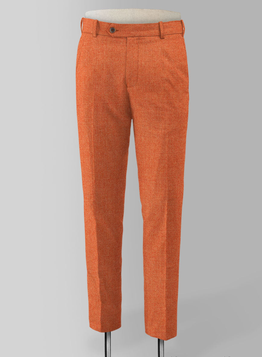 Naples Spring Orange Tweed Pants - StudioSuits