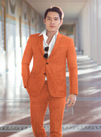 Naples Spring Orange Tweed Suit - StudioSuits